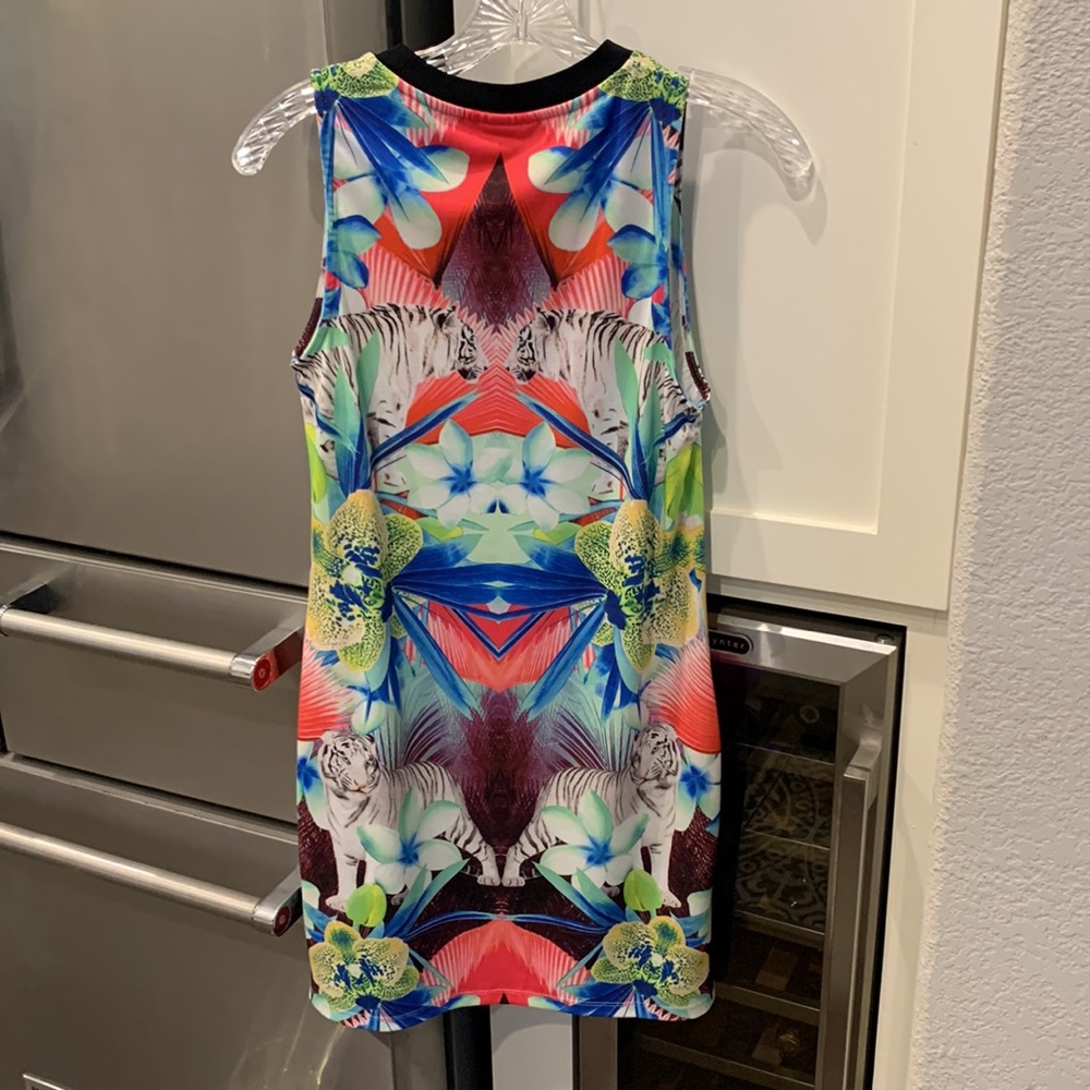 Topshop Tropical White Tiger Print Body-Con dress, Size 8 - Picture 7 of 8